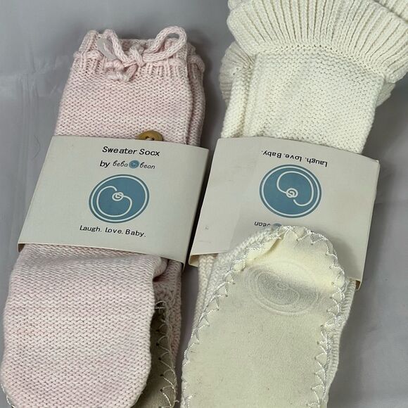 Beba Bean baby girl’s sweater footed socks BUNDLE of 2 pairs size 6/12 month NEW - Picture 10 of 10